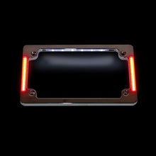 Tri-Horizontal or Radius Motorcycle Plate Frames with Auxiliary LEDs & Tag Illumination